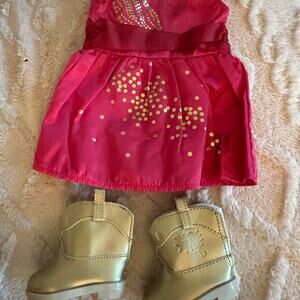 American Girl Doll Saige's Sparkle Dress Outfit Dress & Boots GOTY 2013 A362